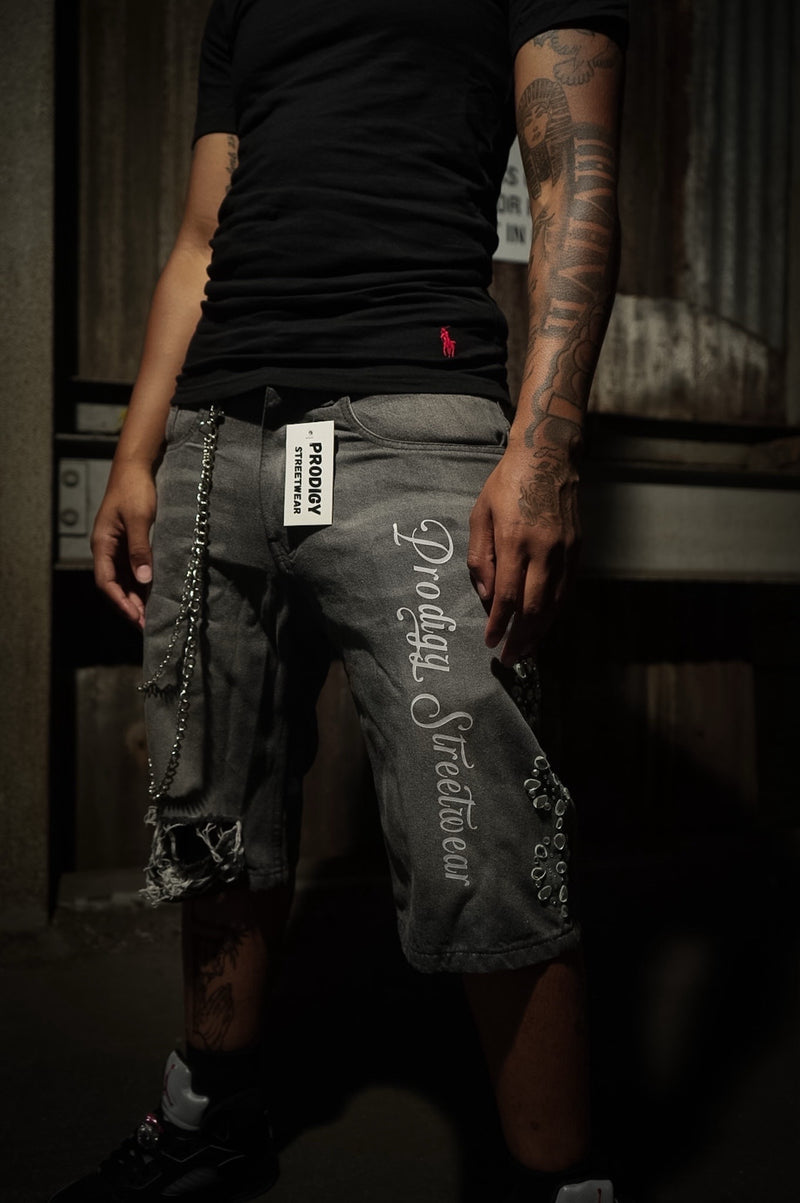 Rhinestone Jorts - Prodigy Streetwear