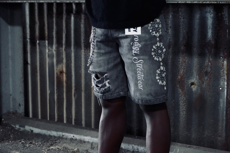 Kids Rhinestone Jorts - Prodigy Streetwear