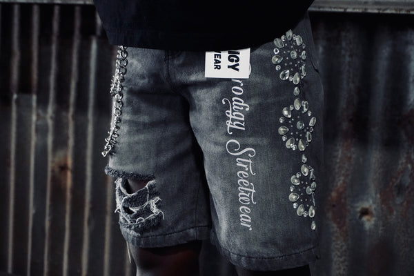 Kids Rhinestone Jorts - Prodigy Streetwear