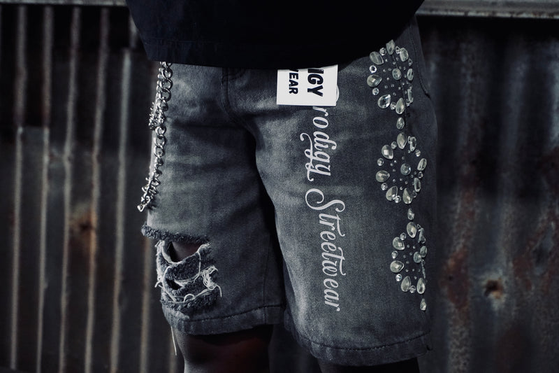Kids Rhinestone Jorts - Prodigy Streetwear