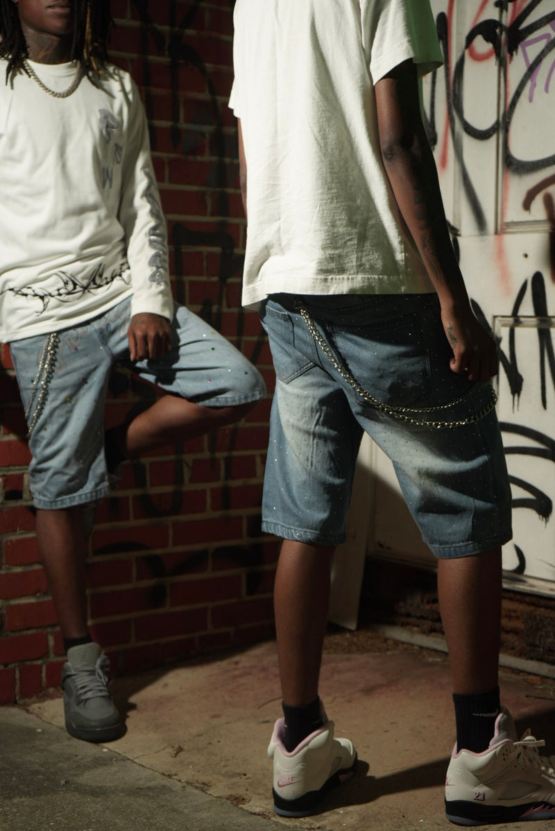 Rhinestone Jorts - Prodigy Streetwear