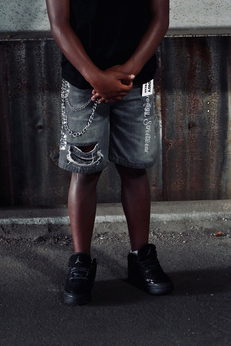 Kids Rhinestone Jorts - Prodigy Streetwear